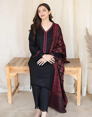 Dhanak Luxe 3PC Embroidered Unstitched Dress – ZC622
