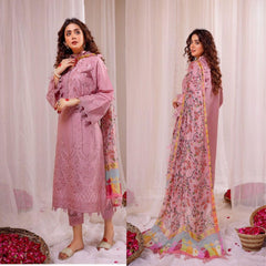 Female Studio Dhanak 3PC Embroidered Suit with Digital Printed Shawl – ZC664