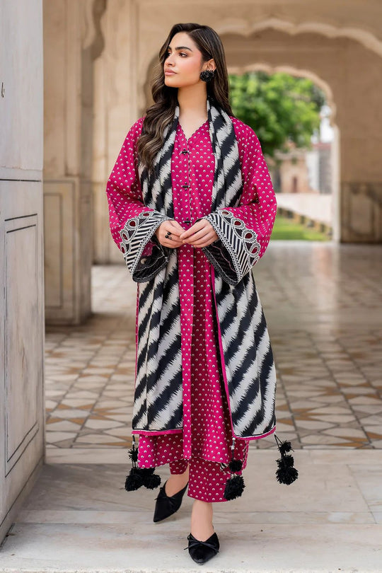 Baroque 3PC Karandi Printed Shirt with Karandi Printed Dupatta and Trouser – ZC829