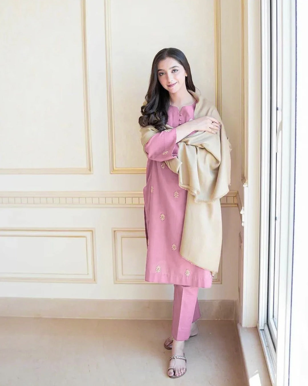 Dhanak 3PC Embroidered Ensemble – ZC1298