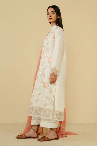 Coco Zara Shahjahan 3PC Embroidered Shirt with Dhanak Embroidered Dupatta – ZC203