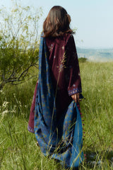 Zara Shahjahan 3PC Dhanak Embroidered Shirt with Digital Printed Shawl – ZC274
