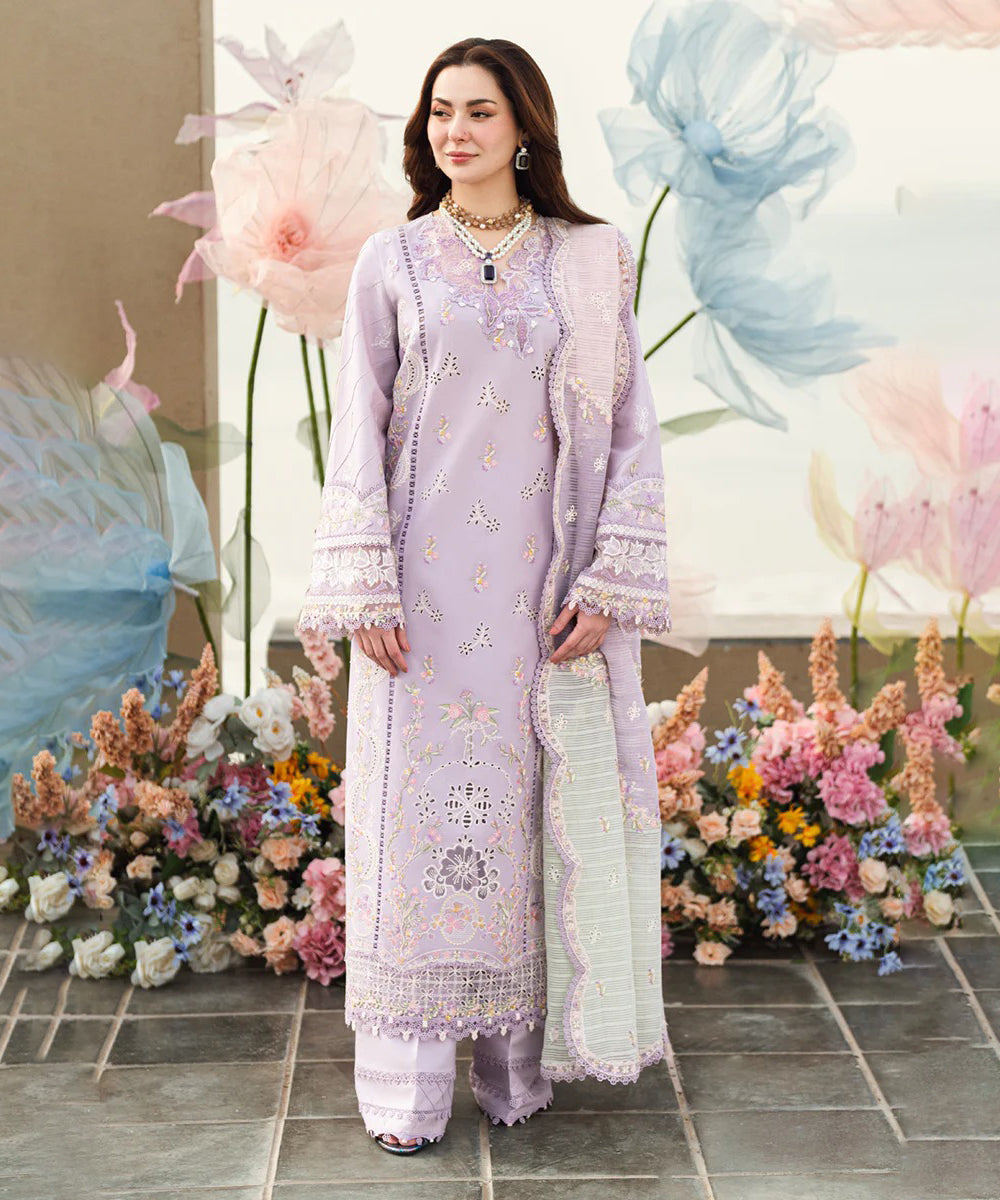 Lawn 3PC Embroidered Shirt with Organza Embroidered Dupatta – ZC1255