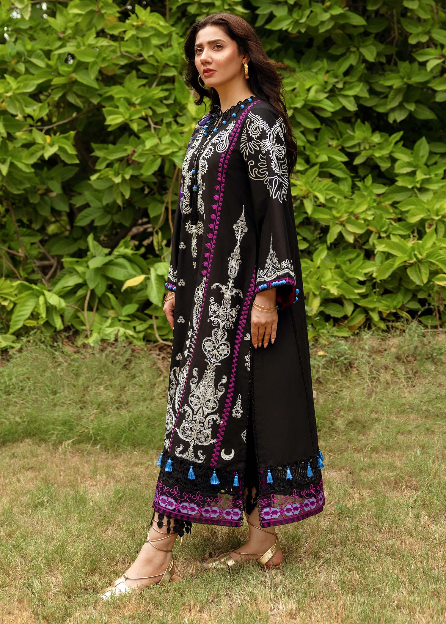 Dhanak 3PC Embroidered Shirt with Digital Printed Wool Shawl – ZC3253