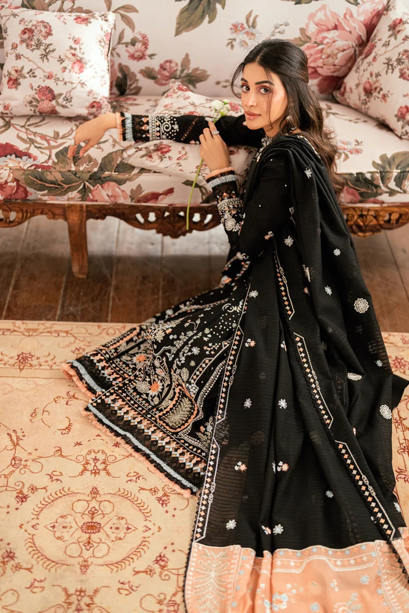 Dhanak 3PC Embroidered Shirt with Dhanak Embroidered Dupatta – ZC3395