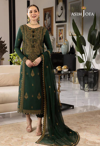 Dhanak Luxe 3PC Embroidered Suit with Chiffon Embroidered Dupatta – ZC658
