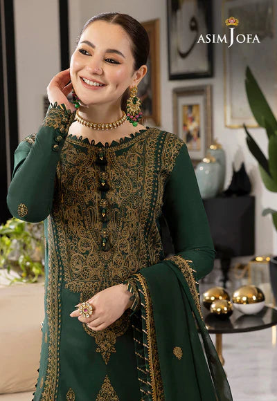 Asim Jofa Lawn 3PC Embroidered Shirt with Chiffon Embroidered Dupatta – ZC1034