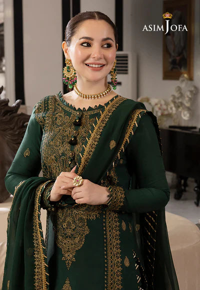 Dhanak Luxe 3PC Embroidered Suit with Chiffon Embroidered Dupatta – ZC658