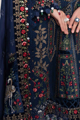 Dhanak 3PC Embroidered Shirt with Dhanak Embroidered Dupatta-3384