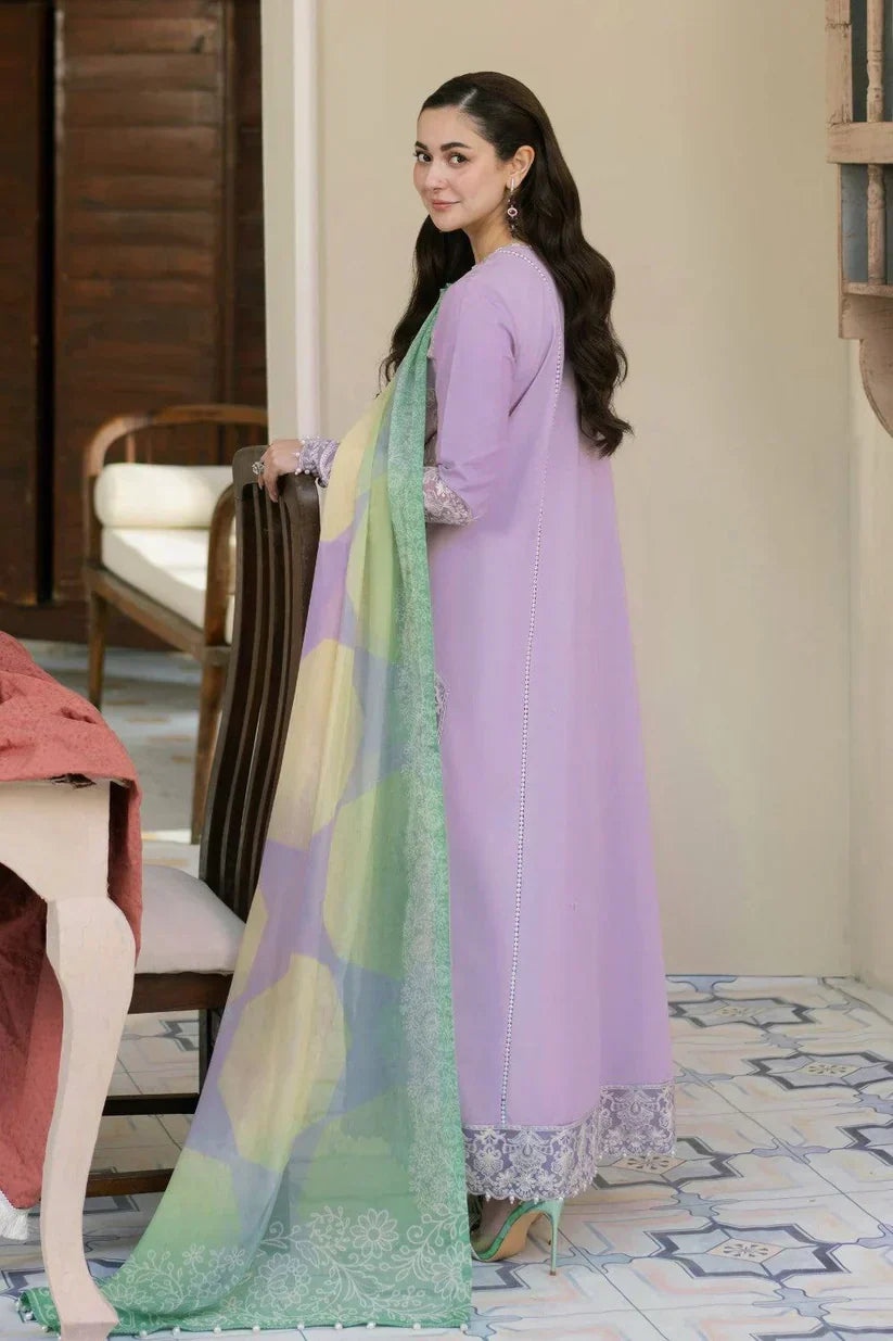 Dhanak 3PC Embroidered Shirt with Digital Printed Wool Shawl – ZC3307